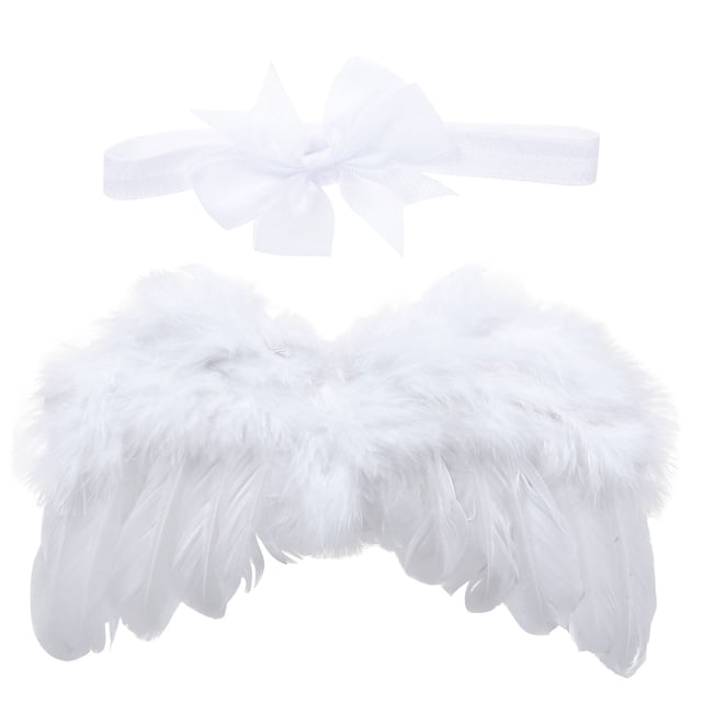 1 set Angel Dress Up Kit White Angel Wings Angel Headband para niños Disfraz de fiesta