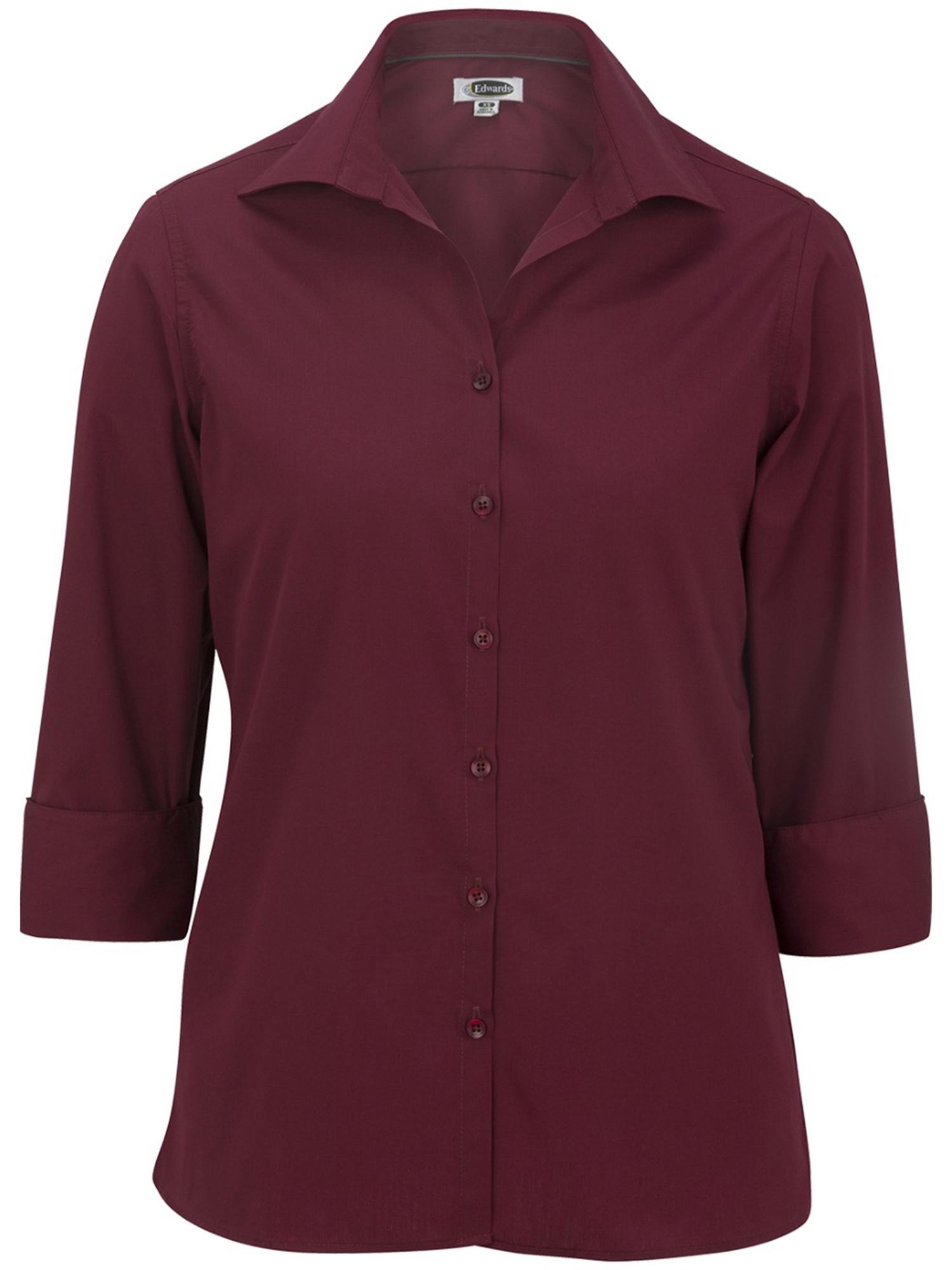 EDWARDS Women's' LIGHTWEIGHT OPEN NECK POPLIN BLOUSE 3/4 SLEEVE5040