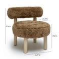 thumbnail image 3 of Carmel Dark Taupe Vegan Shearling Accent Chair, 3 of 7