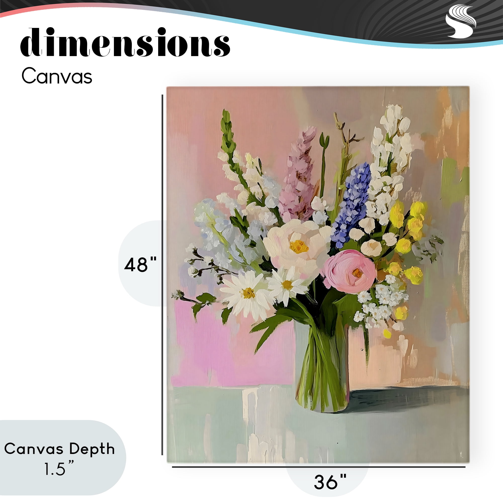 Stupell Industries Glass Vase with Spring Blooms Canvas Wall Art, design by The Prints Vibe