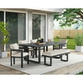 thumbnail image 2 of Fresca 6PC Standard Height Dining Set in Dark Grey Table  Four Chairs and Bench, 2 of 7