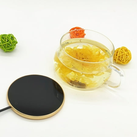

SANAG Coffee Mug Warmer Electric Beverage Plate USB Heating Coaster Milk Cup Thermostat Pad Golden