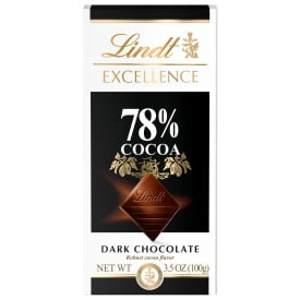 Lindt EXCELLENCE 78% Cocoa Dark Chocolate Candy Bar, 3.5 oz. Bar