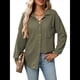 thumbnail image 3 of Camisas de Punto Gofre con Botones para Mujer, Chaqueta Informal de Larga, Blusas Estilo Boyfriend, Corte Holgado Verde S, 3 of 9