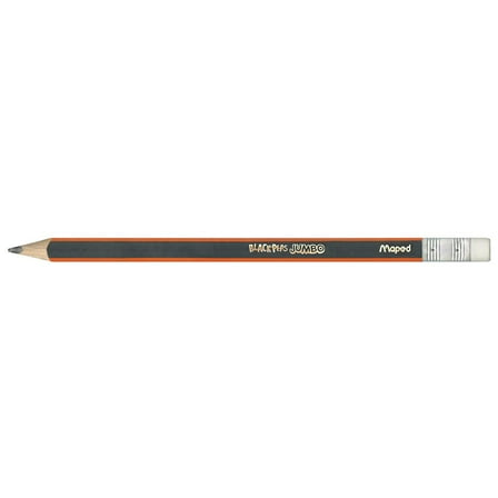 Maped Black'Peps Jumbo Eraser Tipped Pencils - 12-Count