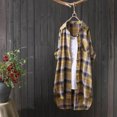 thumbnail image 2 of Taqqpue Women's Button Down Oversized Plaid Shirts Casual Long Sleeve Plus Size Mid-Length Blouses Tops Lightweight Loose Tunic Shirts with Pocket, 2 of 3