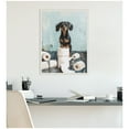 thumbnail image 3 of Kate and Laurel Cute Dachshund Dog Toilet Paper Rolls Blue Teal Bathroom Art Framed Canvas Wall Art by The Creative Bunch Studio 18 x 24 Sylvie Beaded White, Whimsical, Animals, Humor, Bathroom Art, 3 of 8