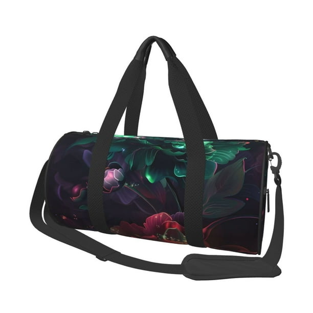 Balery Red And Green Carnation Bolsa de Gimnasio para Mujeres y Hombres, Bolsa de Viaje Impermeable, Bolsa de Fin de Semana con Compartimento para Zapatos y Bolsillo Húmedo