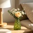thumbnail image 3 of MYUNNIL Pinecone Shaped Glass Vase, 6" Conical Transparent Embossed Glass Flower Vase, Fall Farmhouse Floral Accessory for Home Mantel Table Office Shelf Decor, Green, 3 of 7