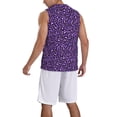 thumbnail image 2 of Pofeuu Purple Leopard Print Basketball Jersey, Shirts for Men Youth Basketball Jersey Crew Neck-X-Large, 2 of 6
