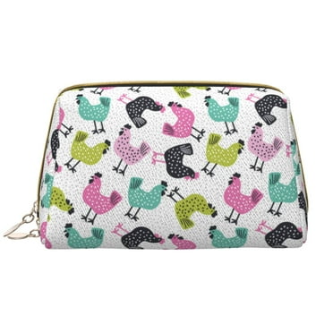 Bohemian Colorful Cute Chicken Makeup Bag, Large Capacity Travel Cosmetic Bag for Women Girls- Travel Toiletry Bag Leather Portable Waterproof Makeup Case Organizer with Handle