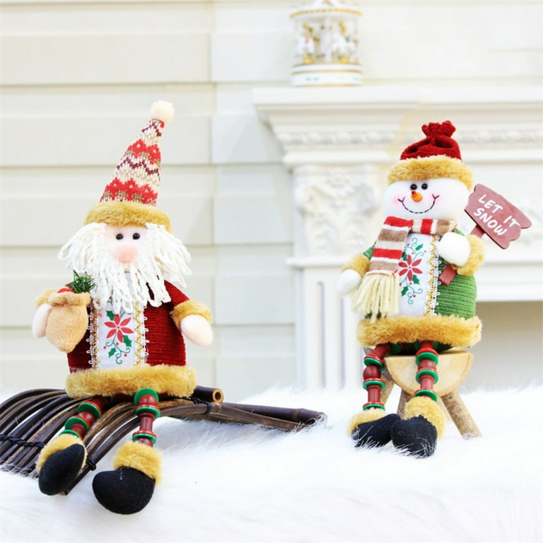 1pc New Christmas Decoration Long Dwarf Knife and Fork Set Christmas Doll  Old Man Snowman Dining Table Arrangement Christmas Decoration Tableware Set  Faceless Doll Tableware Decoration Elk Tableware Sleeve Khaki