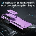 thumbnail image 2 of for Samsung Galaxy A35 Case with Sliding Camera Lens Cover, Shockproof Rugged Hard PC Back & TPU Edge Military Grade Dual-Layers Protection Non-Slip Phone Case for Galaxy A35, Purple, 2 of 7
