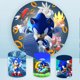 thumbnail image 2 of Fondo redondo de Sonic para decoración de cumpleaños de niños, fondo de fotografía azul, cubierta cilíndrica de poliéster elástico, accesorios para baby shower, 2 of 4