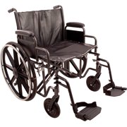 Carex Steel Bariatric Wheelchair, 24" Wheels, Comes with Swing-Away Legrests, 600 lb Weight Capacity
