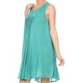 thumbnail image 4 of Sakkas Vilaya Short Sleeveless Embroidered Sequin Tank Top Caftan Dress / Cover Up - Aqua - OS, 4 of 4