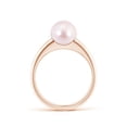 thumbnail image 2 of Angara Solitaire Japanese Akoya Cultured Pearl Dome Ring in 14K Rose Gold for Women | June Birthstone Jewelry for Her, 2 of 8