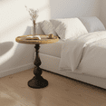 thumbnail image 2 of Homy Casa Round Pedestal End Table, Vintage Wood Side Table for Living Room, Bedroom, Balcony, 2 of 6