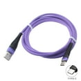 thumbnail image 6 of Purple 6ft USB Cable for Kyocera DuraXV Extreme -- Type-C Charger Cord Power Wire USB-C Long Braided Fast Charge Sync compatible with Kyocera DuraXV Extreme Flip Phone, 6 of 6