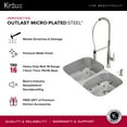 thumbnail image 4 of KRAUS Outlast MicroShield™ Scratch-Resist Stainless Steel Undermount 60/40 Double Bowl Sink, 32" 16 Gauge, Premier Series, 4 of 12