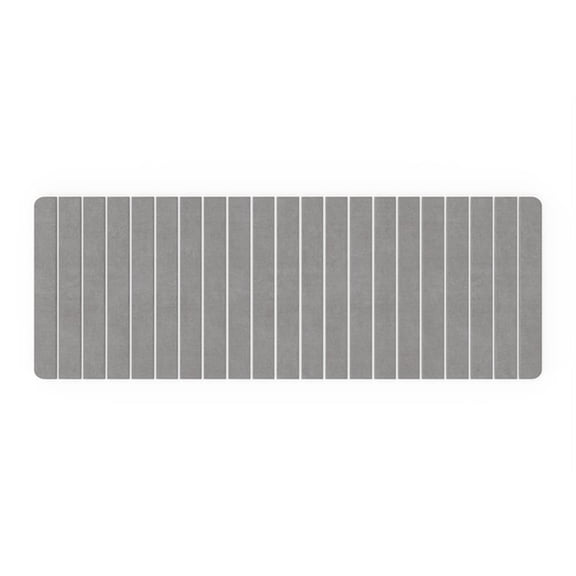 Pemberly Row 58x21" Modern Diatomite Stone Extra Large Bath Mat in Gray