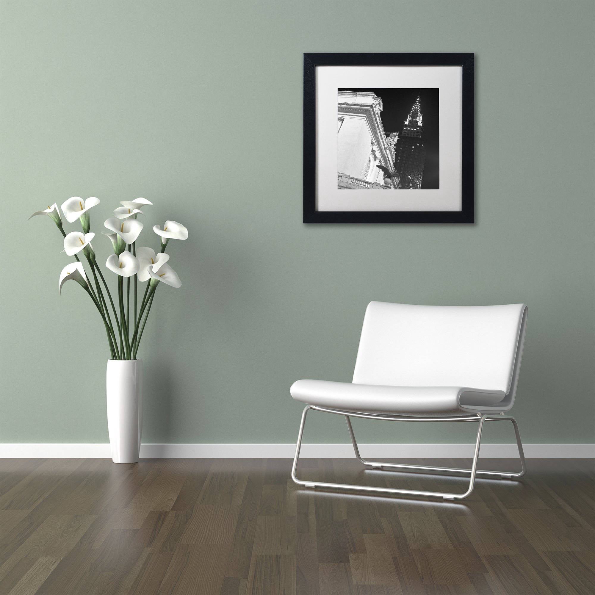 Trademark Fine Art "New York 003" Canvas Art by Moises Levy White Matte, Black Frame