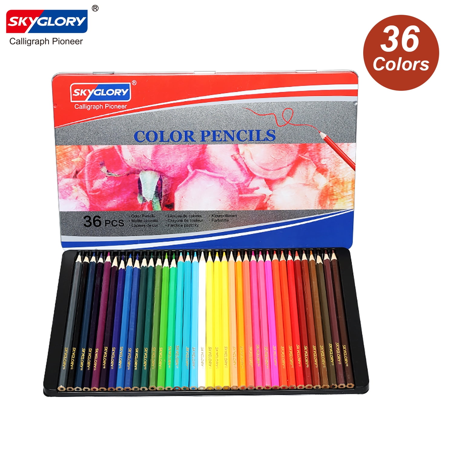 SKYGLORY 36 Colored Pencils Set PreSharpened Oil Color Pencils with