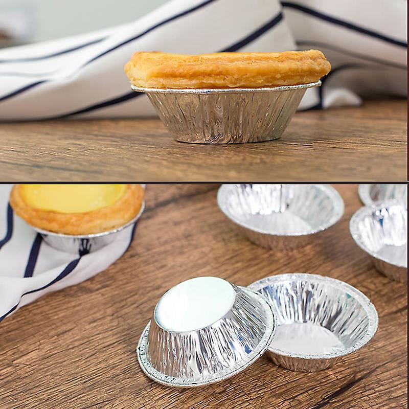 100pcs Disposable Aluminum Foil Tart Pan Mini Pot Pie Tart Bake