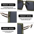 thumbnail image 3 of Gafas de sol cuadradas retras de moda europea y americana con montura grande, hechas de PC, 3 of 5