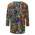 thumbnail image 4 of CYMMPU 3/4 Sleeve Blouses for Women Dressy Casual Loose Fit Spring Tunic Tops Round Neck Floral Printed Fall Trendy Shirts Lightweight Basic Tees Multicolor XXL, 4 of 7