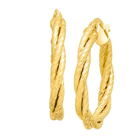 Simply Gold Double Twist Oval Hoop Earrings in 14kt Gold