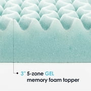 Best Price Mattress 3 5-Zone Cooling Gel Memory Foam Mattress Topper, Queen