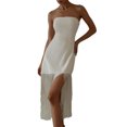 thumbnail image 1 of Txlixc Vestido de mujer bandeau sin mangas, dobladillo de borla Txlixc moda, 1 of 5