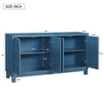 thumbnail image 6 of Atumon 4-Door Buffet Cabinet, Large Accent Cabinet, Wood Storage Cabinet with Adjustable Shelves, Heavy Duty Storage Cabinet Furniture for Kitchen Dining Room Living Room, 60"L x 15.7"W x 32"H, Blue, 6 of 10