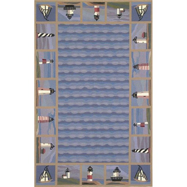 HomeRoots 353240 20 x 30 in. Wool Blue Area Rug