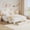 White, variant on Princess Boucle Upholstered Bed Frame with LED Lights & Storage Drawer – Adjustable Headboard, Wood Slats, No Box Spring Needed – TWIN / FULL / QUEEN, Pink / White