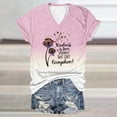 thumbnail image 1 of Blouses pour Femmes, Chandail-Over Imprimé Dégradé pour la Fête des Mères, Col en V, Manches Courtes, 1 of 3