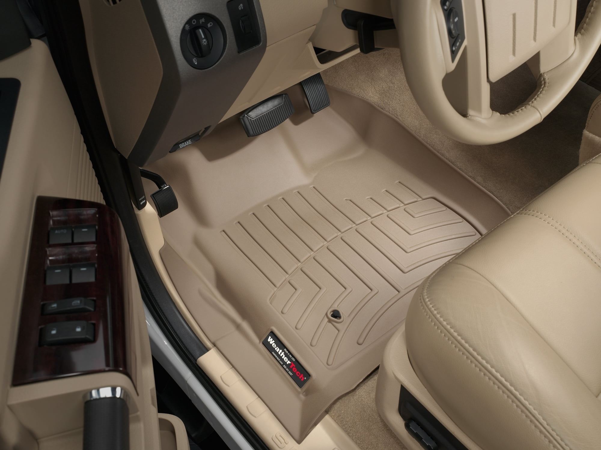 WeatherTech Custom Fit FloorLiners compatible with 2008-2010 Ford Super Duty - 1st Row (Driver & Passenger), Tan