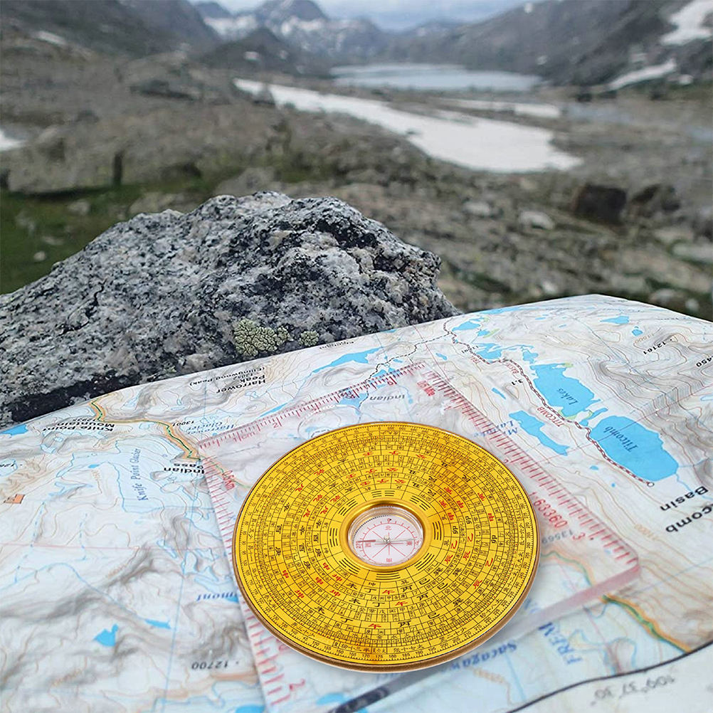 LOLIPPYY Golden Metal Geology Compass for Educational Use with Precision Craftsmanship and Stylish Elegant Design