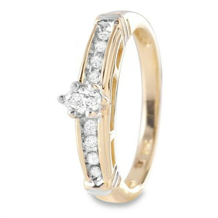 Ladies 0.31 Carat Diamond 10K Yellow Gold Ring