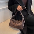 thumbnail image 3 of Bolso de hombro de color puro de nailon retro para mujer, bolsos para axilas, bolsos de mano (café) Tmvgtek Para estrenar, 3 of 9