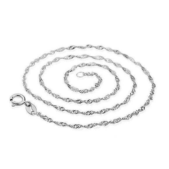 (A) 46cm copper plated with platinum $ European and American jewelry women's water wave chain wholesale electroplating environmentally friendly necklace factory direct sales