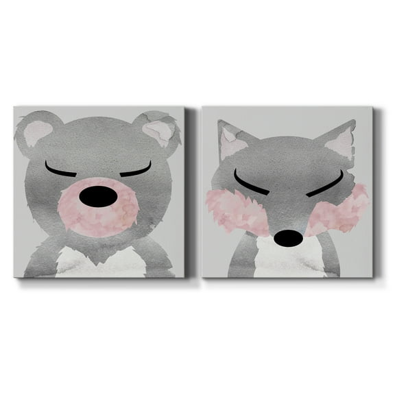 Bear - Premium Gallery Wrapped Canvas - Ready to Hang Set of 2 - 24 x 24 Each