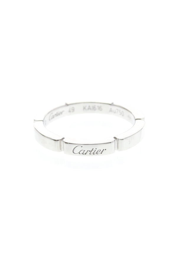 Pre-Owned Cartier Maillon Panthre Ring White Gold (18K) Fashion No Stone Band Ring Silver