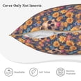 thumbnail image 5 of Susaid Skull daisy colorful Print Velvet Throw Pillow Covers Home Art Deco Pillowcase Square Pillow Case Cushion Cover for Bed Sofa Living Room Car Indoor and Outdoor-18"x18", 5 of 8