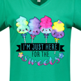 thumbnail image 4 of Inktastic I'm Just Here for the Sweets with Spun Sugar Candy Women's V-Neck T-Shirt, 4 of 5
