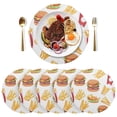 thumbnail image 5 of Ryvnso French Fries and Hamburger Round Plate Mats Dining Table Placemat Set of 4 for Holiday Decoration, 5 of 7