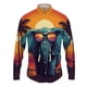 thumbnail image 2 of Camisa con solapa de animal para hombre, estampado de elefante en 3D, camisas casuales de moda para hombre y mujer, camisas de manga larga con botones, ropa de calle de gran tamaño unisex, 2 of 5