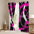 thumbnail image 3 of Manfei Abstract Brushstroke Kitchen Curtains, Pink White Gray Black Out Curtains Pack of 2 (42x63 Each), 3 of 6