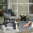 thumbnail image 3 of Outsunny Hanging Hammock Chair, Cotton Rope Macrame Swing Chair with Large Cushion, Chain, Steel Frame for Indoor Outdoor Patio Balcony, Dark Gray, 3 of 9